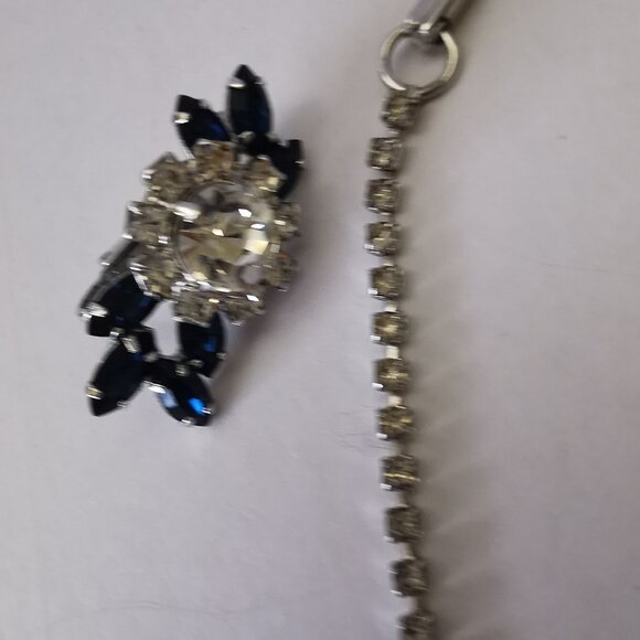 Vintage Sterling Jay Kel Rhinestone Necklace and Earring Set - Picture 8 of 15